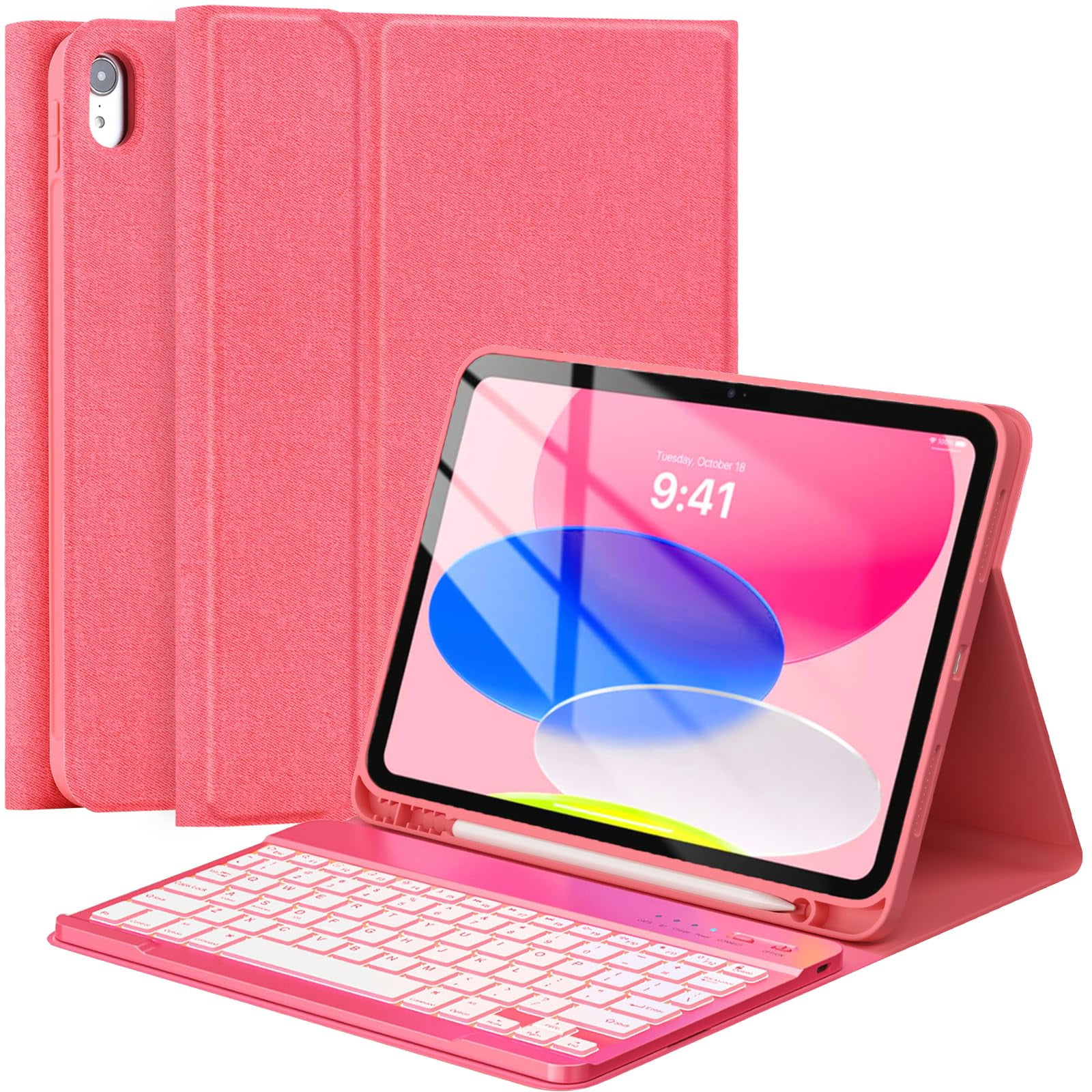 Funda Con Teclado Fuwang Para Ipad A16 11" Y 10 10,9
