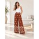 thumbnail image 1 of Pantalón Palazzo Mujer Modelo Florencia Estampado Floral Marrón, 1 of 4