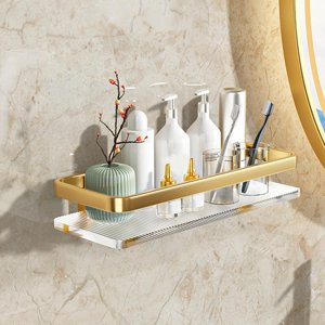 Bothyi - Estante Flotante Para Baño, Soporte De Pared Para Cocina, Baño, Sala De Estar, Aureate, 30Cm