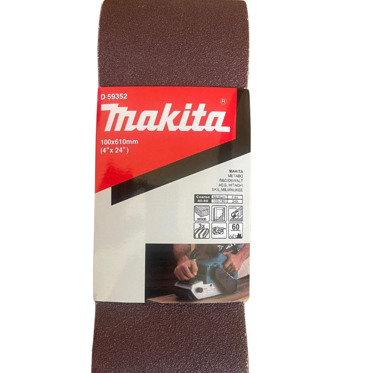 Lija De Banda 4x24" Grano 60 Makita D-59352 Rojo