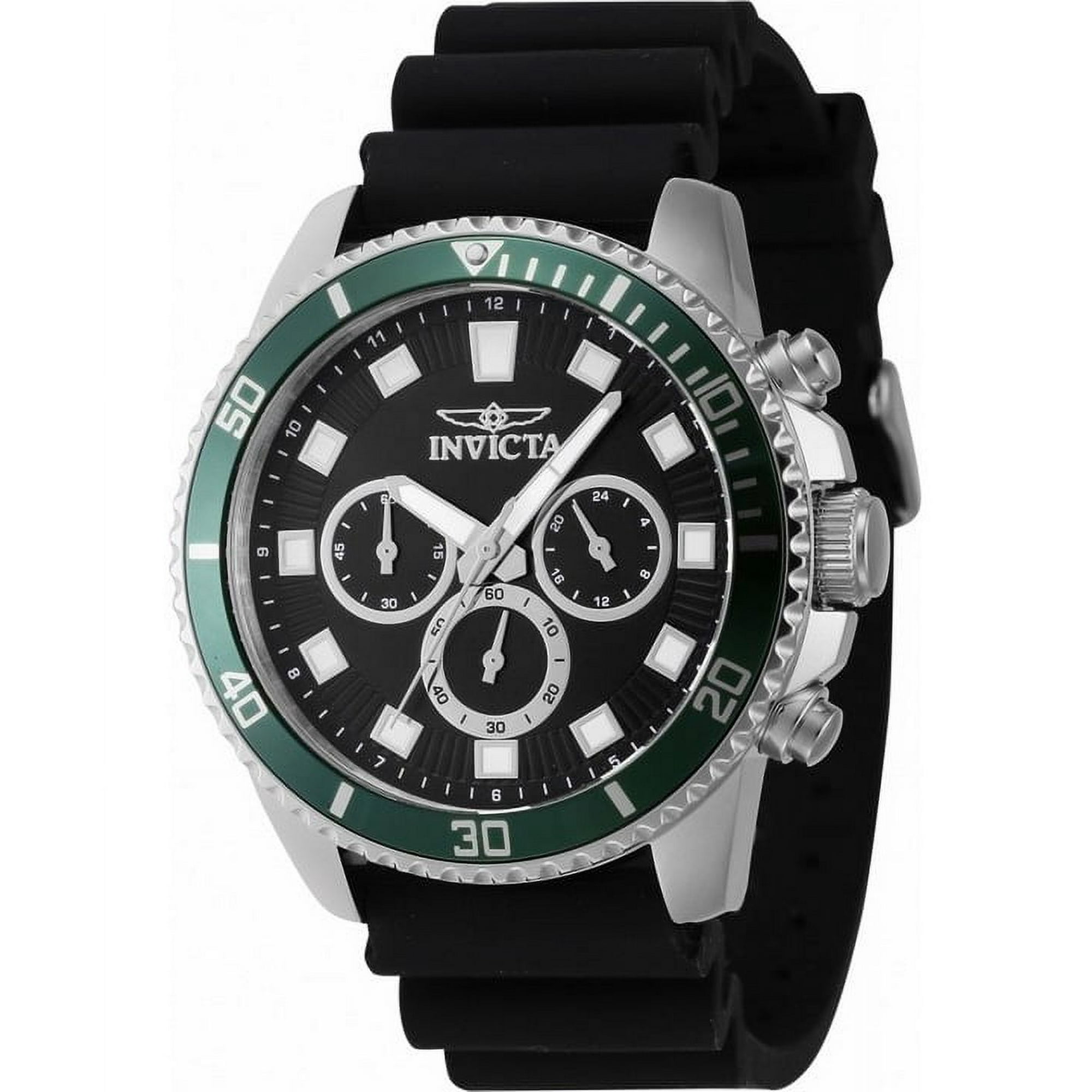 Invicta - Reloj Pro Diver Cronógrafo Correa De Silicona Esfera Negra Cuarzo 46086 Para Hombre