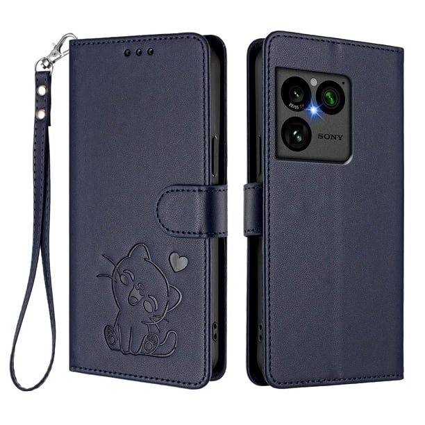 Carcasa Billetera de Cuero Sintético para Sony Xperia 1 VIII, Azul