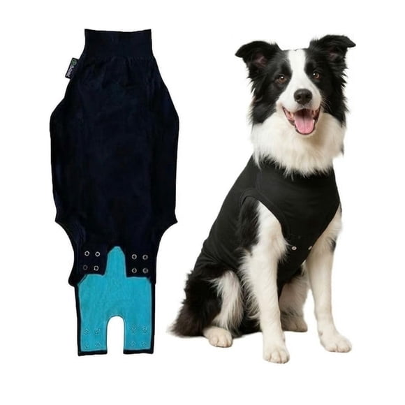 Traje de recuperación adecuado para cirugía de perros, color negro, talla grande