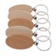 thumbnail image 3 of 5X Encantos De Madera En Blanco Para Bricolaje Llavero Personal Oval 52x30mm, 3 of 5