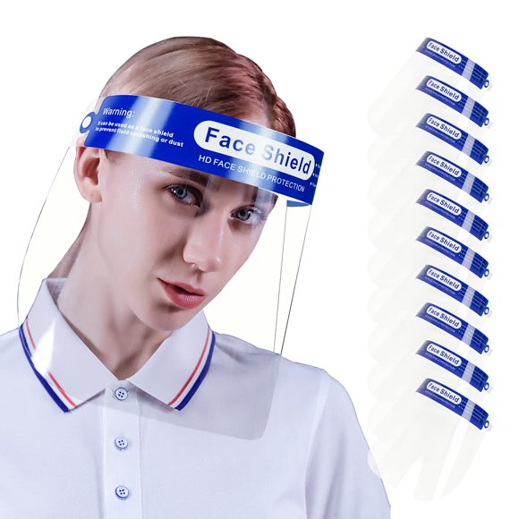 Protector facial ANDX Safety Clear antivaho para mujeres y hombres, 10 unidades