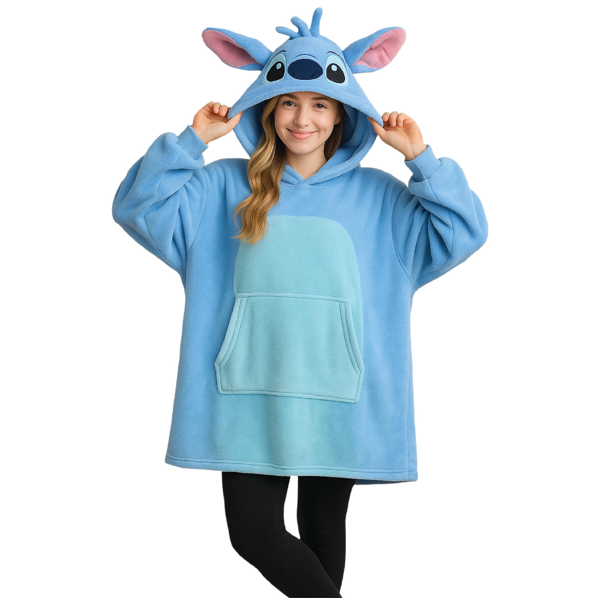Sudadera Manta Oversized Para Mujer Disney Lilo & Stitch Azul