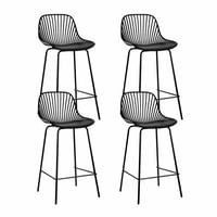 Klik Muebles - Pack De 4 Taburetes Piso Bar Tropea Alto - Negro