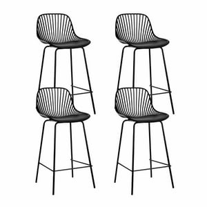 Klik Muebles - Pack De 4 Taburetes Piso Bar Tropea Alto - Negro