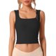 thumbnail image 1 of INSPIRE CHIC Camiseta de Tirantes de Mujer con Sujetador Incorporado Ajuste Ceñido Cuello Cuadrado Camiseta Interior M Negro, 1 of 5