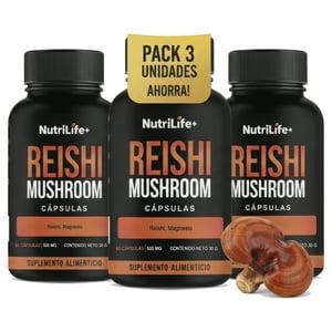 Emetres - X3 Reishi Mushroom 500Mg 180 Capsulas Nutrilife+ Sistema Inmune