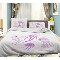 Milsleep - 3D Cute Sleep Medusas Patrón Funda De Edredón Set Ropa De Cama Set Funda Nórdica