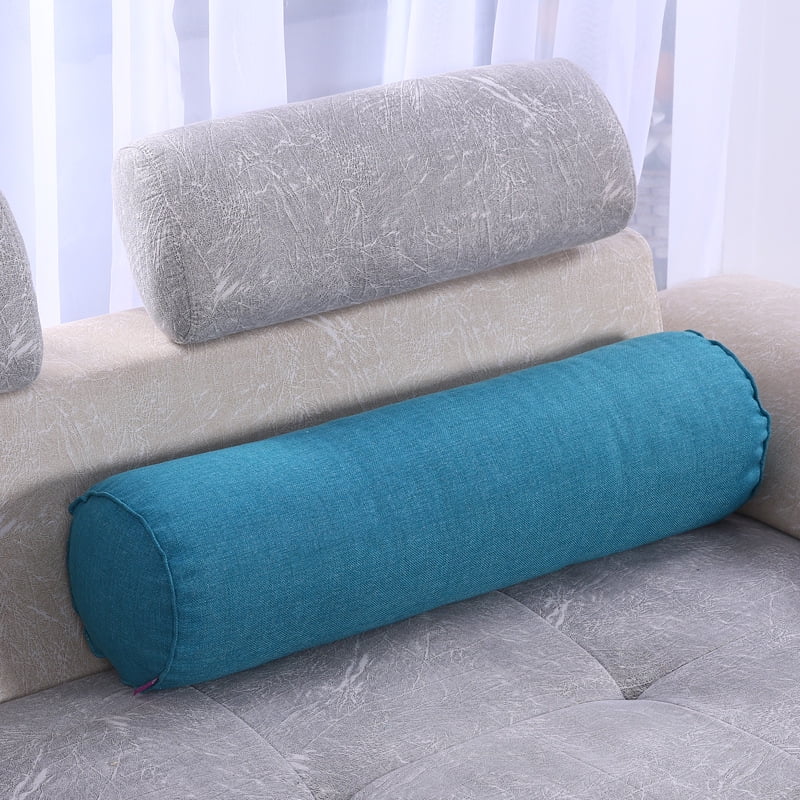 Xmhytop Fundas De Almohada Cilíndricas De Lino, 16 X 6 Pulgadas, Con Cierre Oculto, Para Decoración Hogareña Y Soporte Cervical, Cojín Cilíndrico, Azul