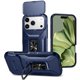 thumbnail image 1 of Funda Armada para iPhone 17 Pro Max con Tapa Deslizante y Soporte Magnético Giratorio Azul, 1 of 5