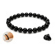 thumbnail image 1 of Pulsera elástica obsidiana 8mm unisex protección Negra #2, 1 of 3