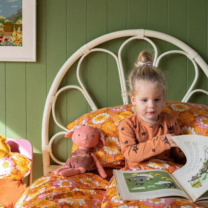 Milsleep - Juego De Cama Individual Flower Child De Algodón Puro