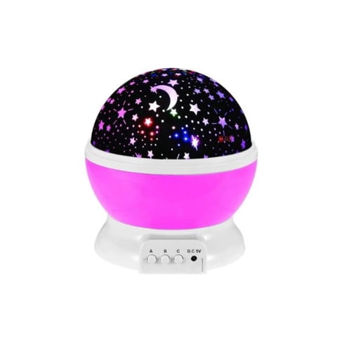 Genérico - Lampara Espanta Cuco Proyector De Luna Y Estrella Colores