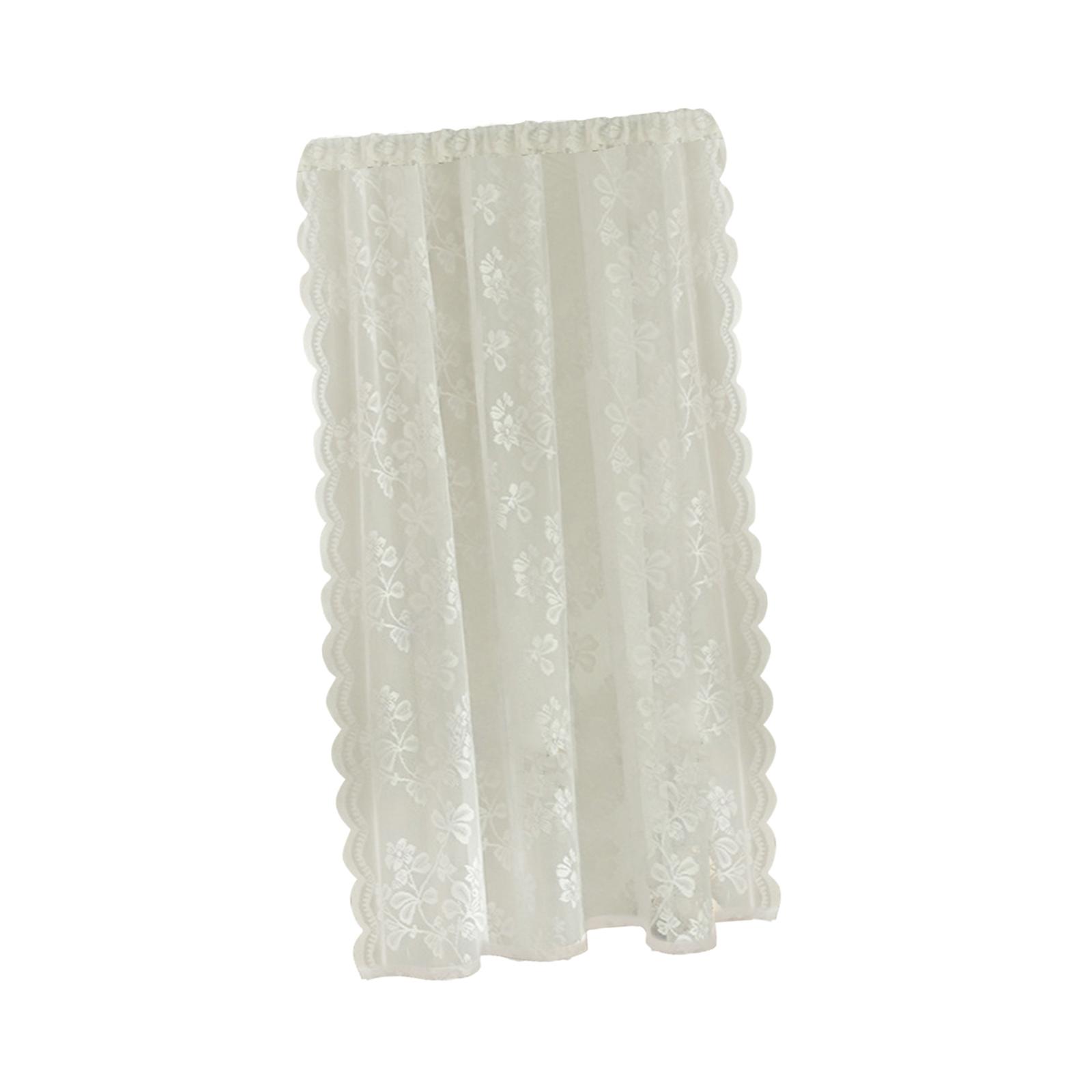 Bothyi - Cortina De Gasa Transpirable Con Encaje Floral Para Balcón Y Patio, 100 X 200 Cm