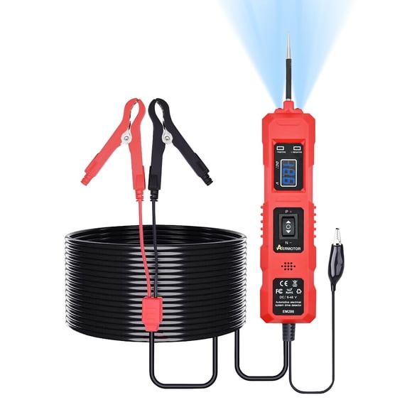Probador de circuitos automotriz AERMOTOR 6-48 V con pantalla LCD y cable de 4,5 m