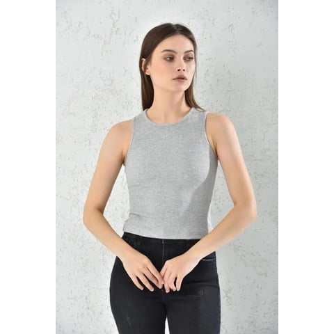 Home Fashion - Polera Musculosa Mujer Gris Sin Mangas Talla S