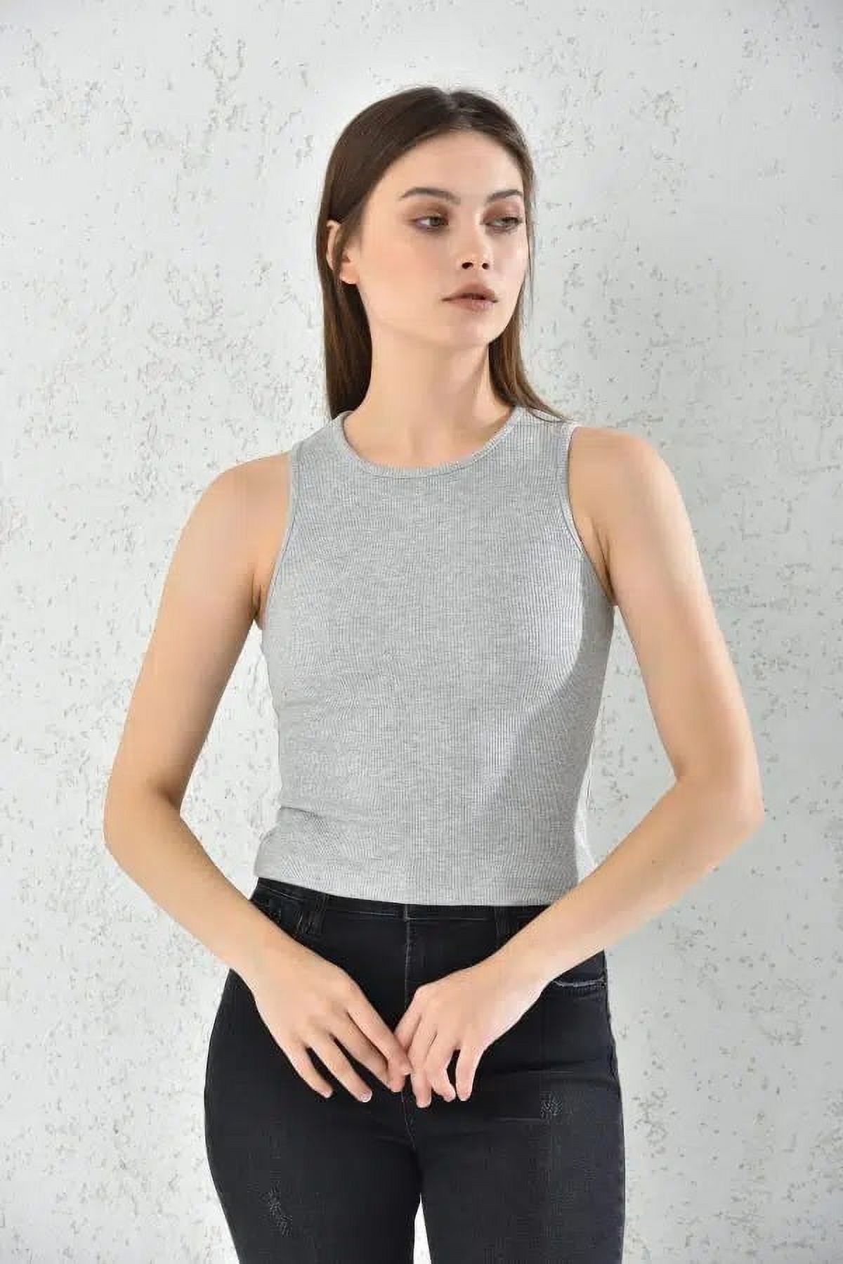 Home Fashion - Polera Musculosa Mujer Gris Sin Mangas Talla S