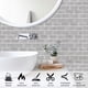 thumbnail image 3 of Pegatinas autoadhesivas para azulejos de pared parciales de cocina de estilo mediterráneo con patrón de ladrillo gris, 3 of 5