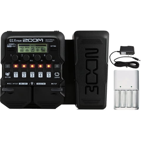 Teds Electronics - Procesador Multiefectos Para Guitarra Zoom G1X Four Con Fuente De Alimentación