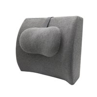 Ioensy - Soporte Para Respaldo De Silla De Oficina Soporte Para Respaldo Transpirable Para Sofá Silla De Juego Coche Gris Oscuro