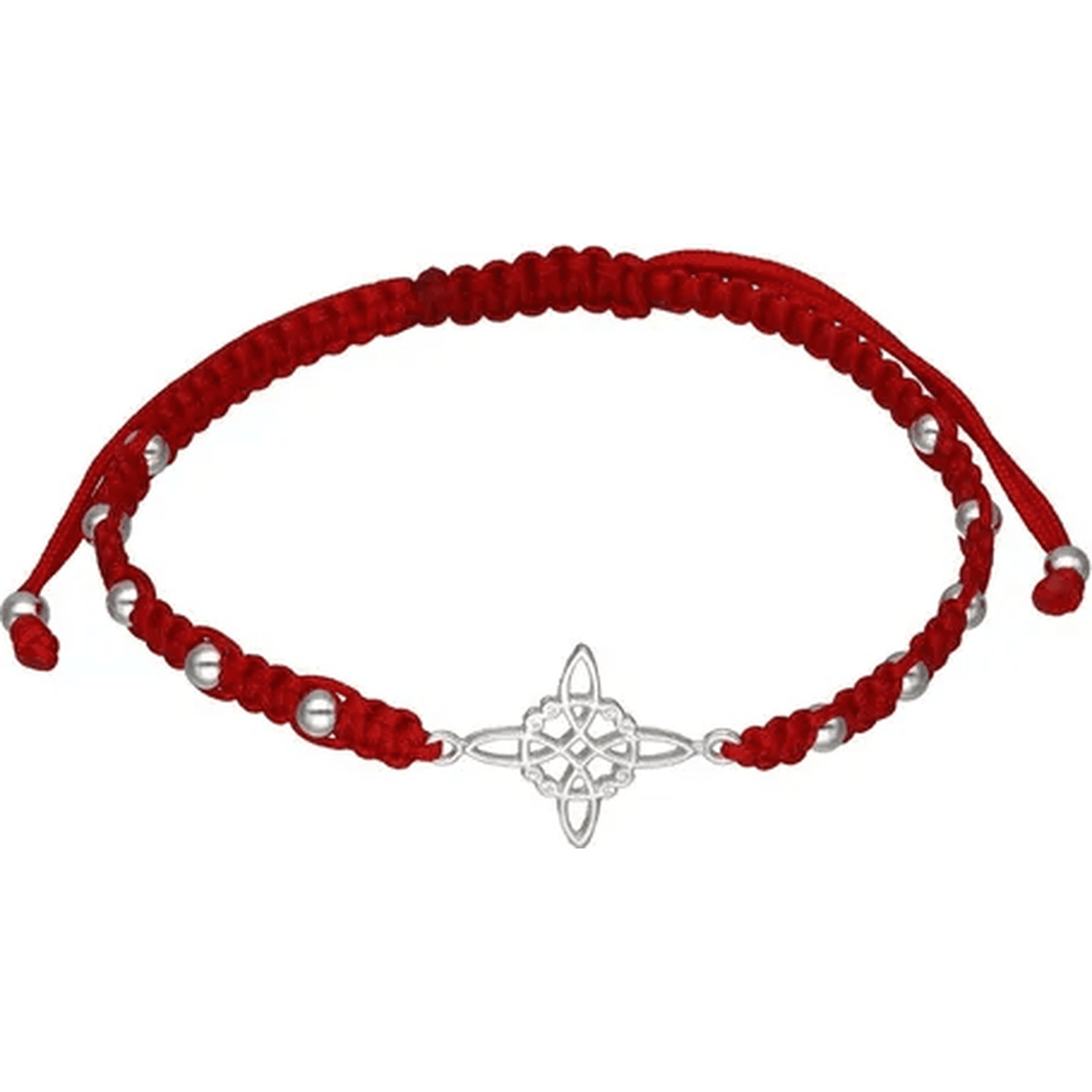 Genérico - Pulsera Hilo Rojo Nudo Brujas Plata Fina