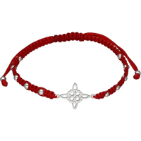 Genérico - Pulsera Hilo Rojo Nudo Brujas Plata Fina