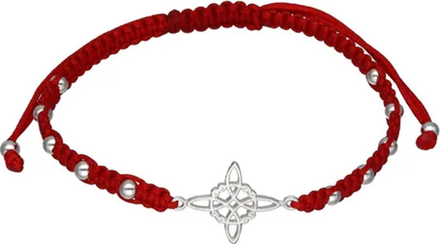 Genérico - Pulsera Hilo Rojo Nudo Brujas Plata Fina