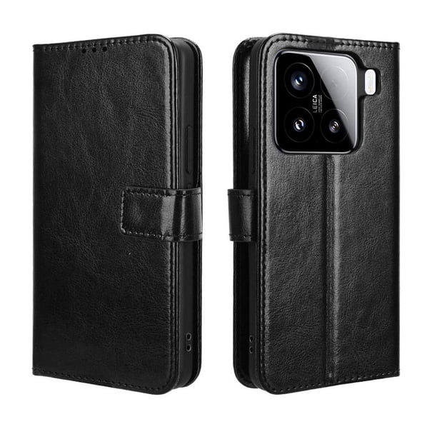 Funda tipo libro para Xiaomi 15 5G, cartera todo‑en‑uno, funda multifuncional con tarjetero y correa de muñeca desmontable