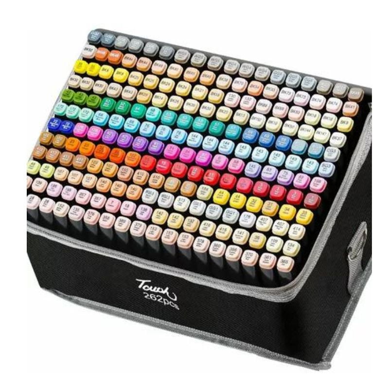 Leon Import - Set 262 Marcadores Lápices Colores Touch Doble Punta + Bols