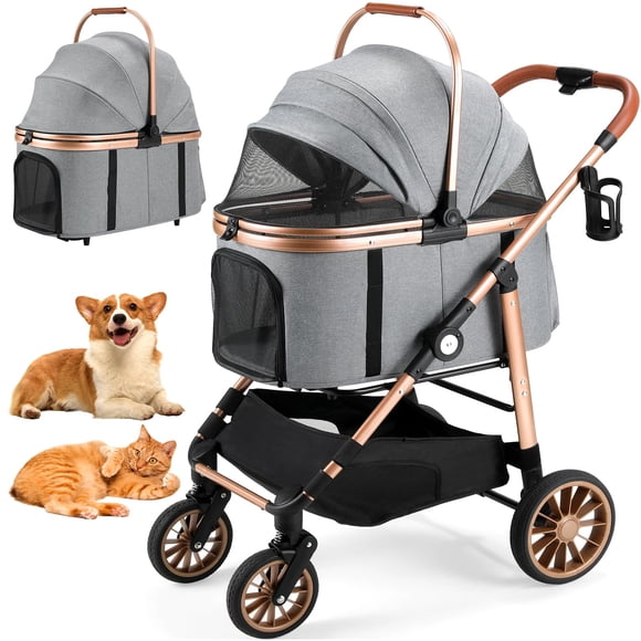 Cochecito Para Mascotas Mamizo Para Perros Y Gatos Hasta 25 Kg Con Transportín