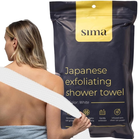 Toalla exfoliante para rostro y cuerpo de la marca Sima