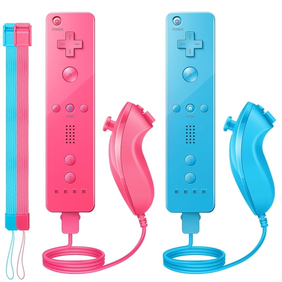 Controlador Wii PGYFDAL Paquete de 2 Inalámbricos con Funda de Silicona