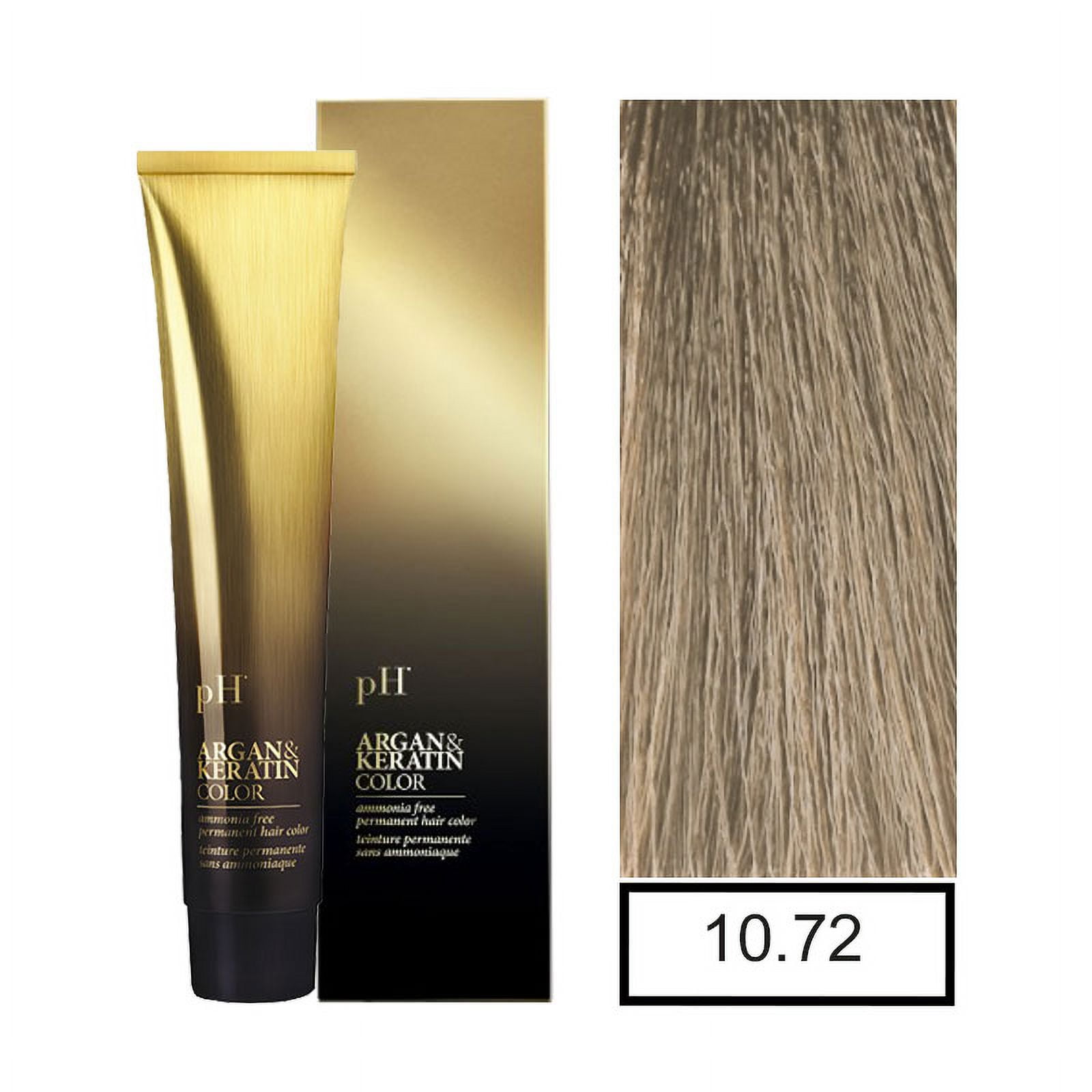 Ph - Tinte Permanente Sin Amoníaco 10.72 Rubio Platino Marrón Frio + Oxidante
