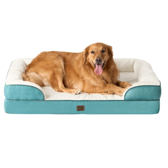 Cama ortopédica para perros EHEYCIGA, impermeable, espuma viscoelástica XL, turquesa