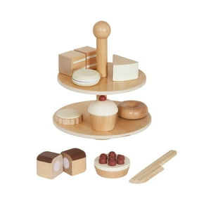 Set Juego Pastelería Corta Postre Infantil Niño Madera Bandú Multicolor