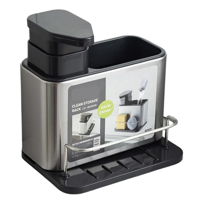 Genérica - Dispensador De Lavaloza En Acero Inoxidable Porta Esponja Y Cepillo