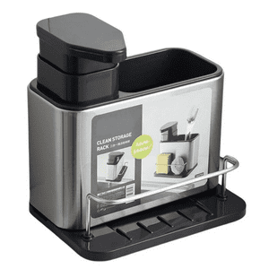 Genérica - Dispensador De Lavaloza En Acero Inoxidable Porta Esponja Y Cepillo