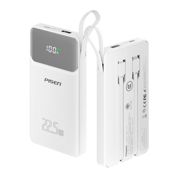 Banco de energía PISEN de 10000 mAh, 22,5 W, CCC con pantalla LED