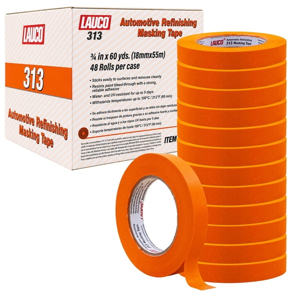 Cinta de Enmascarar LAUCO 19 mm x 55 m - 48 Rollos para Automoción