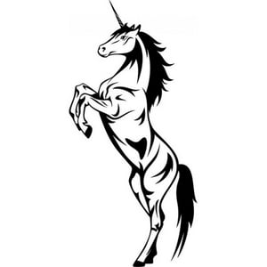 Rienda Libre Graphics - Decomural Rearing Unicorn Fairytale Fantasy Ws-17656