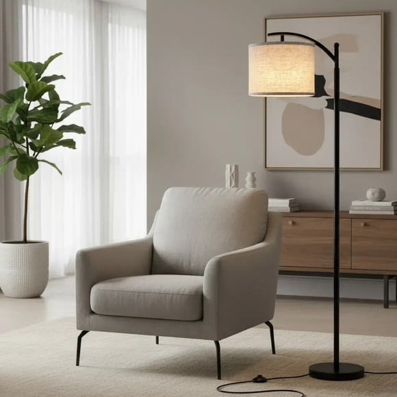 Lámparas De Piso 3 Temperaturas Color Regulable Con Bombilla Beige Negro