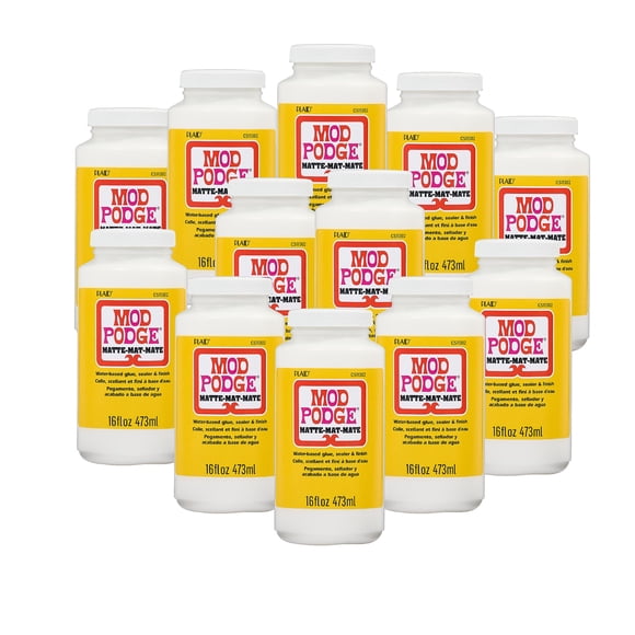 Mod Podge CS11302B Sellador y Pegamento a Base de Agua Mate 473 ml x12