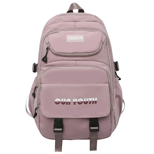 High School Girls Backpack Nylon Waterproof Travel Bag Simple Large Capacity Multi-functional Backpack for Boys Travel Rucksack
