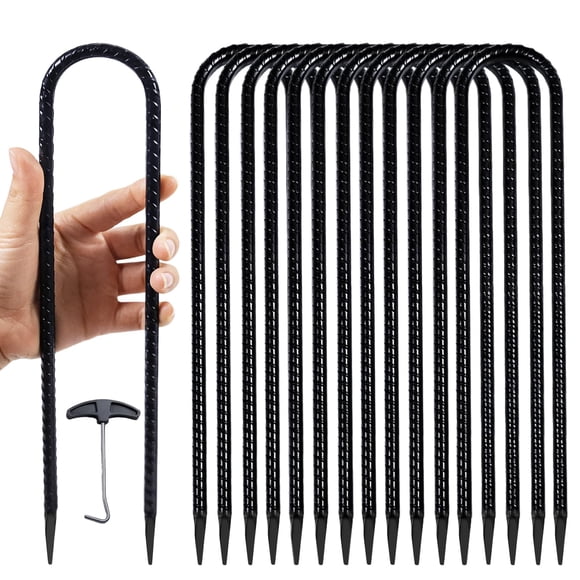 Estacas de trampolín WONGPERG High Wind, 30 cm, acero, 12 unidades