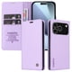thumbnail image 1 of Funda Billetera de Cuero para iPhone 17 Pro Max con Tarjetero y Soporte - Tapa Magnética Morado, 1 of 5