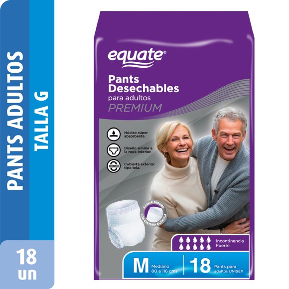 Pañales Adulto Talla M, 18 Un