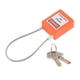 thumbnail image 1 of Cerradura de aislamiento de bloqueo de candado de seguridad de cable de acero inoxidable, color 7 naranja, 1 of 5
